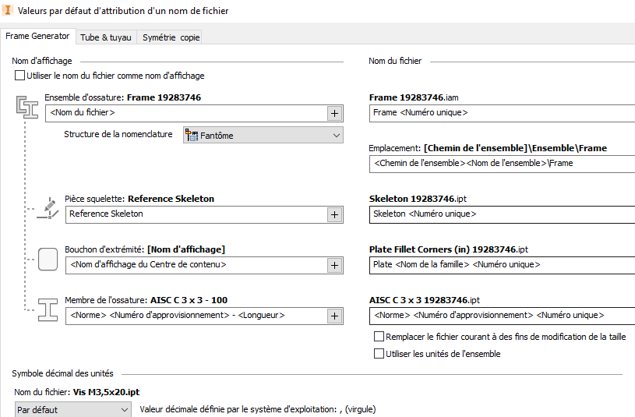 attribution nom de fichier