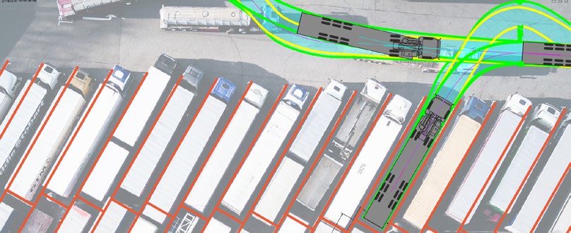 aire de stationnement pour semi-remorque