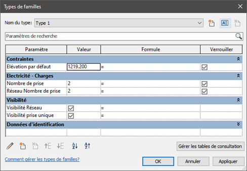 Etape 1 - types de famille - Revit