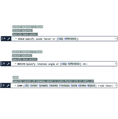 Options des commandes dans AutoCAD