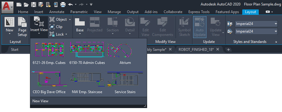 vues nommées dans autocad