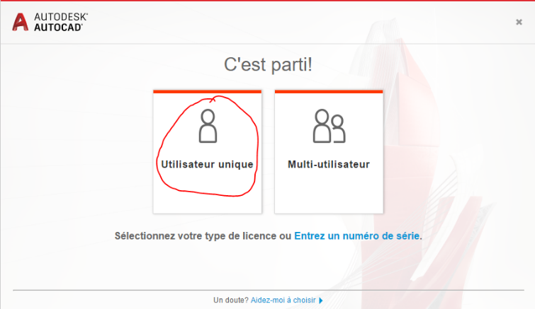 autoCAD utilisateur unique