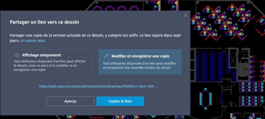 partager un lien vers ce dessin autocad
