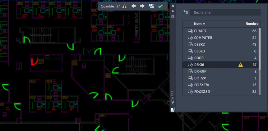 quantité autocad 2022