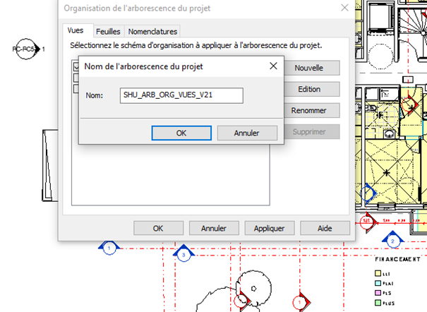 nom de l'arborescence du projet revit