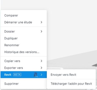 spacemaker envoyer vers Revit