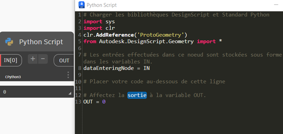 Appeler le nœud Python