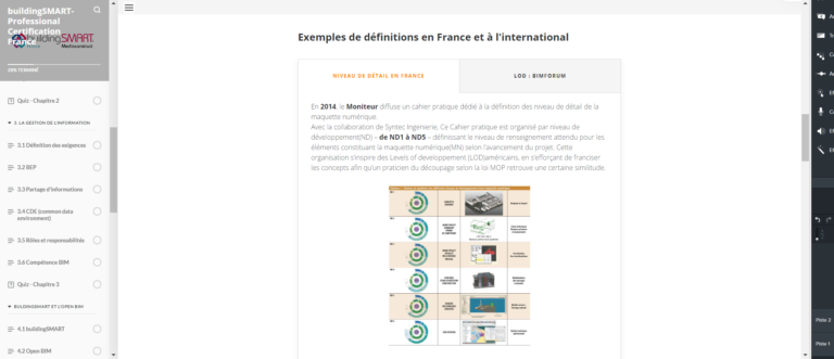 Capture - plateforme elearning certification buildingsmart 2