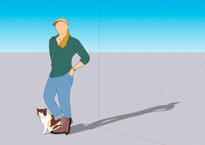 SketchUp Heather et son chat