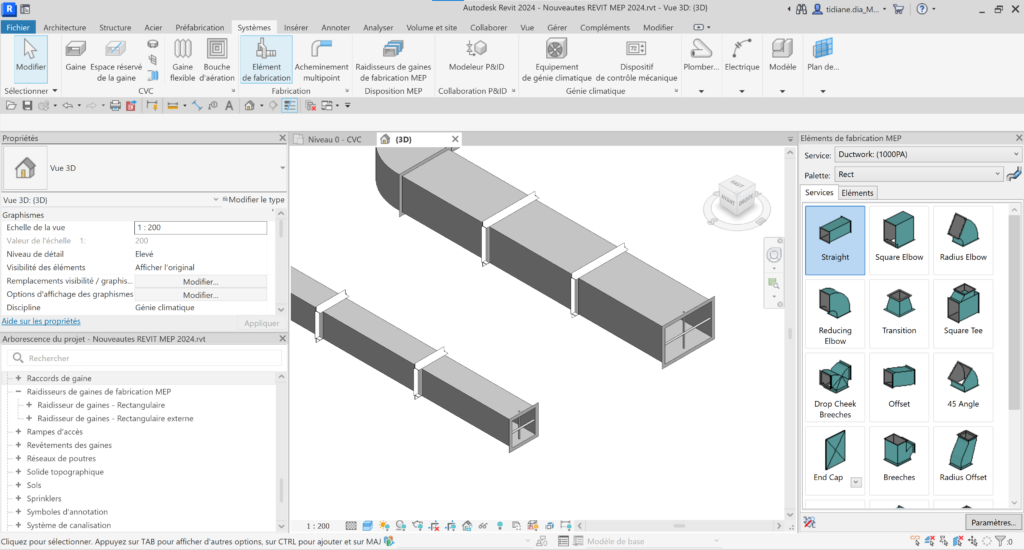 Revit 2024 Placement de raidisseurs internes et externes