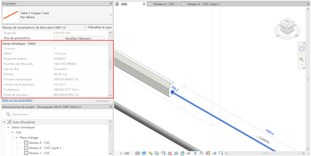 Revit Paramètres de génie climatique