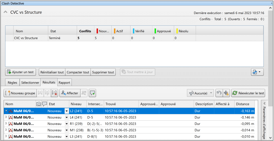 Regroupement des conflits dans navisworks 2