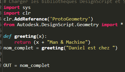 Codage dans le noeud Python