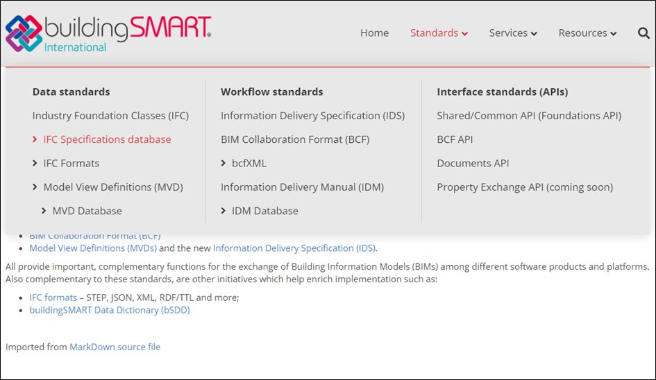 documentation technique IFC buildingSMART