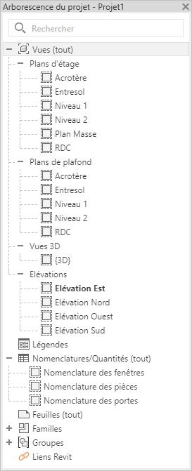 Revit arborescence de projet