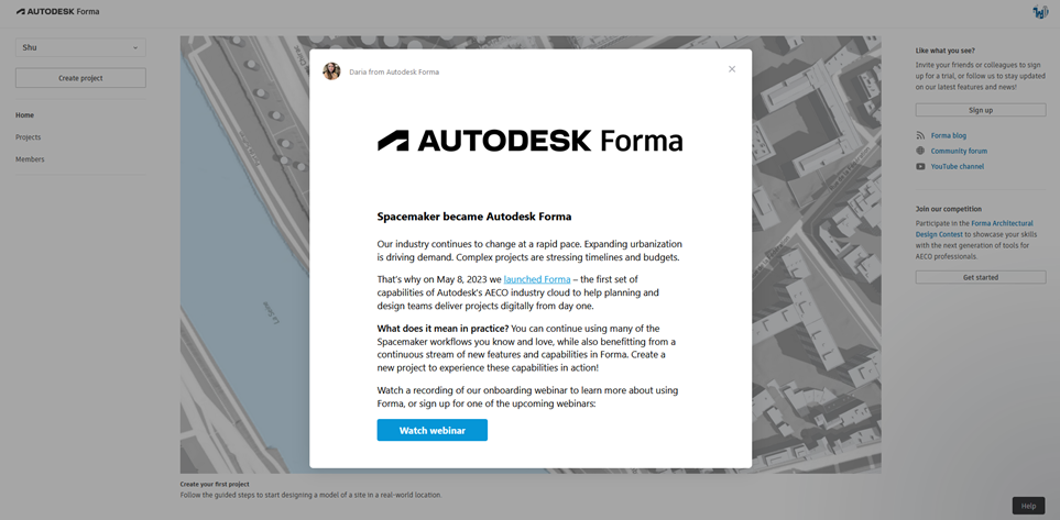 Spacemaker became Autodesk forma