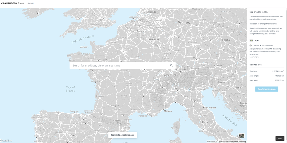 autodesk forma choisir un pays