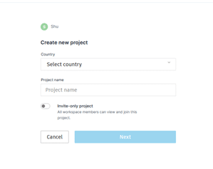 créer un nouveau projet dans autodesk forma