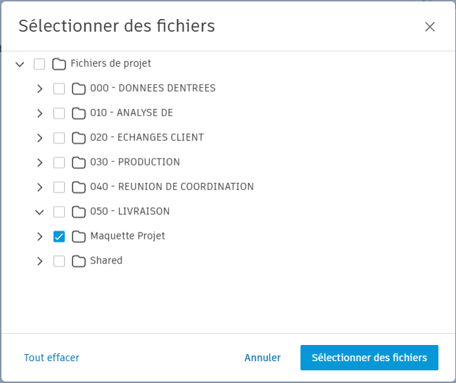 Sélectionner des fichiers