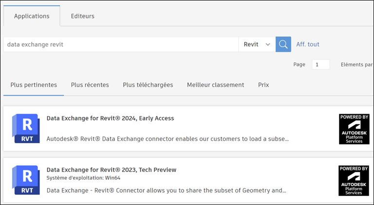 Data exchange for Revit