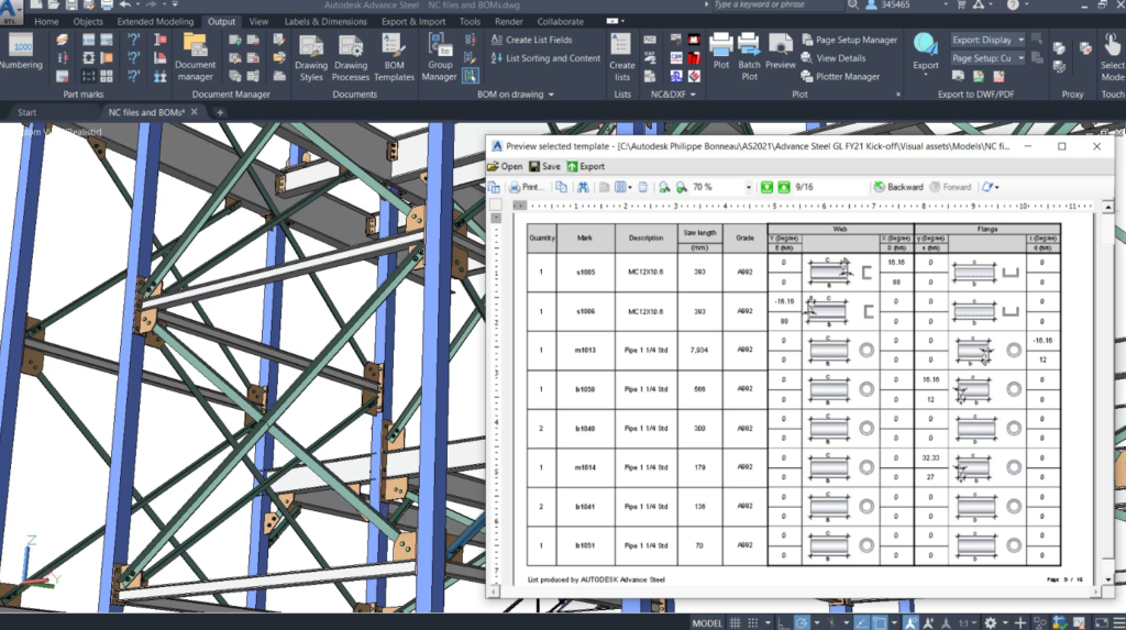 Autodesk Advance Steel créer des dessins et des données précis pour la fabrication