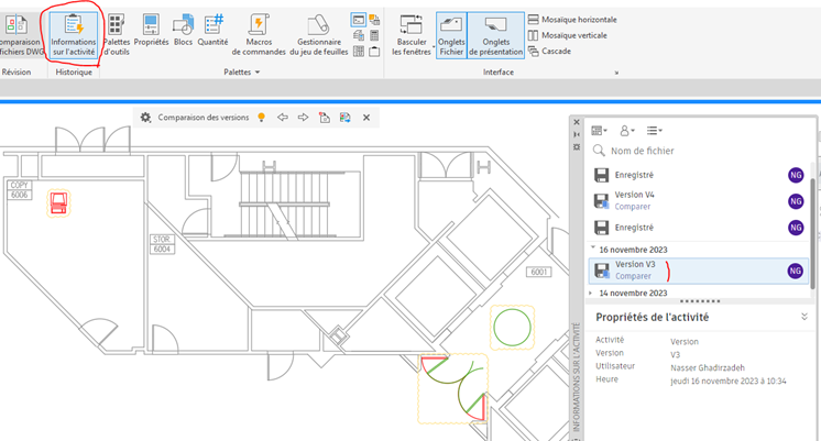 informations sur l'activité 2 dans autocad