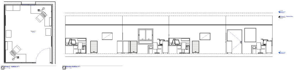 Développé d'une pièce Revit